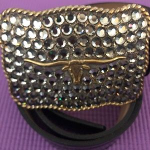 Neiman Marcus crocodile belt w/ Swarovski crystals